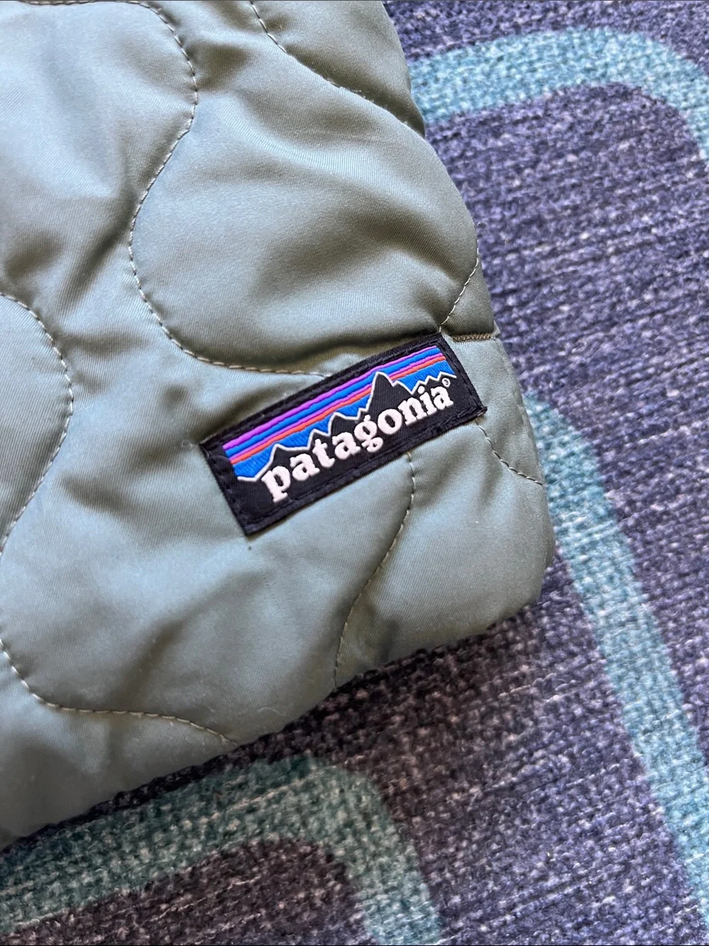 Patagonia Kids Quilted Hooded Jacket in Light Gray